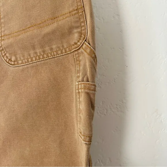 POLO RALPH LAUREN VTG Y2K Canvas Carpenter Cargo Straight Maxi Skirt Tan Size 8