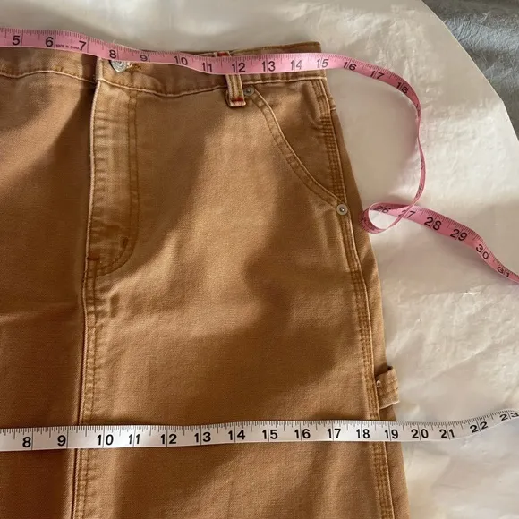 POLO RALPH LAUREN VTG Y2K Canvas Carpenter Cargo Straight Maxi Skirt Tan Size 8