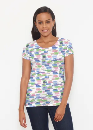 Pops of Bliss (8047) ~ Short Sleeve Scoop Shirt
