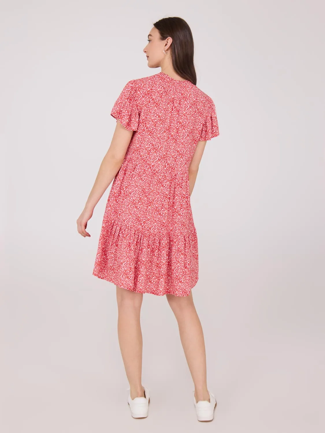 Printed Flutter Sleeve Mini Dress