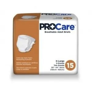 ProCare Breathable Briefs Adult Diapers X-Large (2 Pack - Total 30 Count)