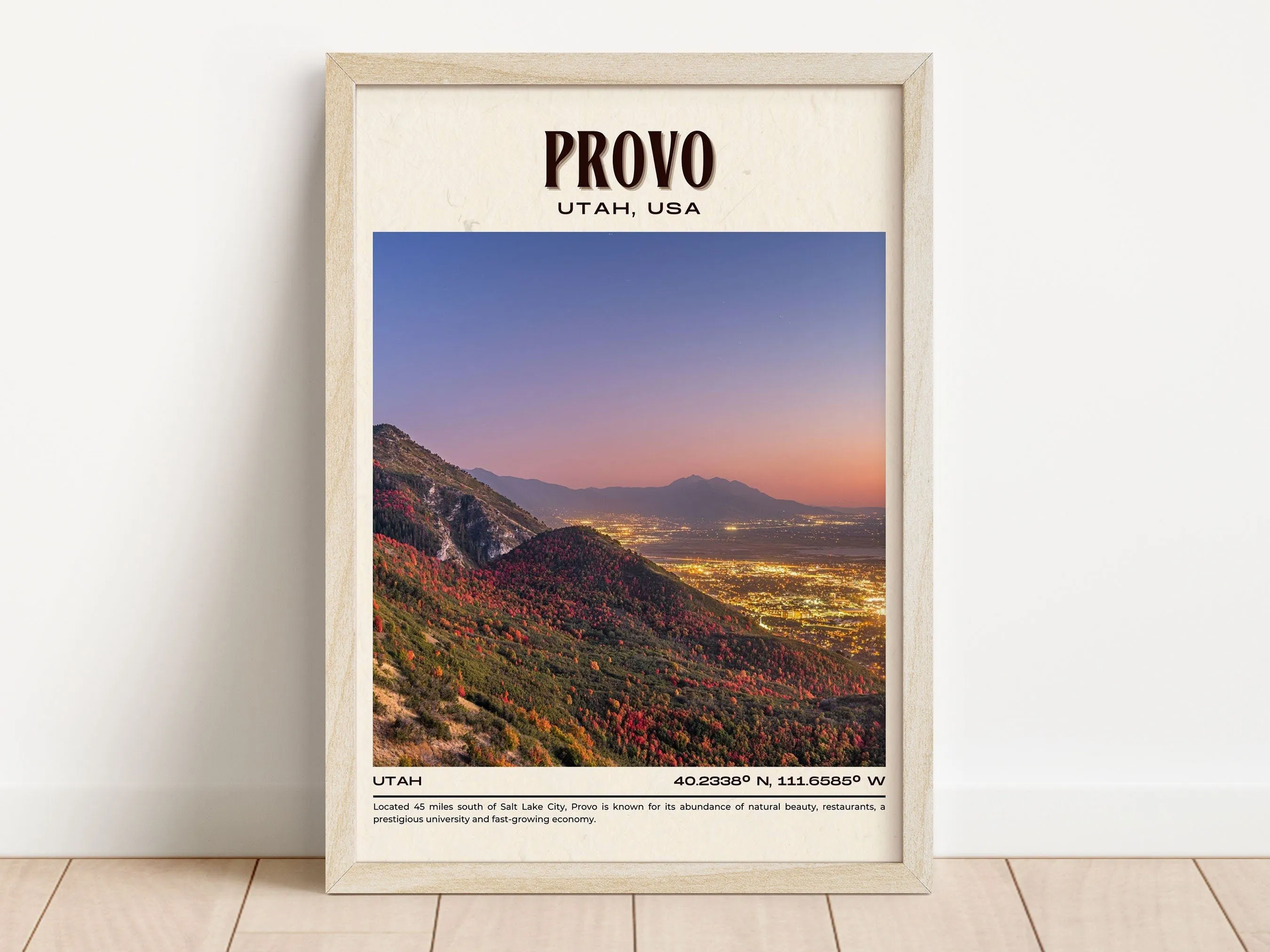 Provo Vintage Wall Art, Utah, USA