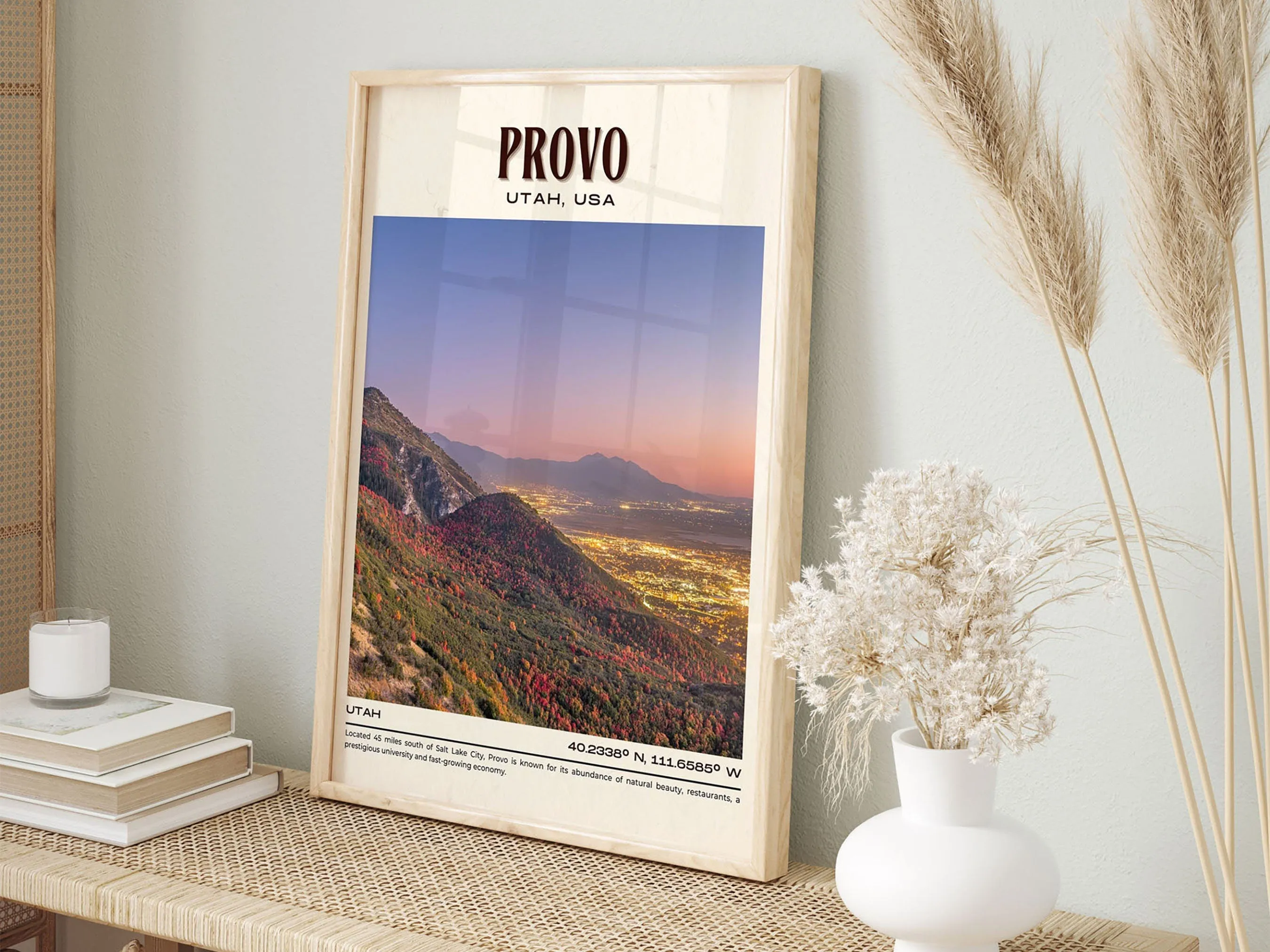 Provo Vintage Wall Art, Utah, USA
