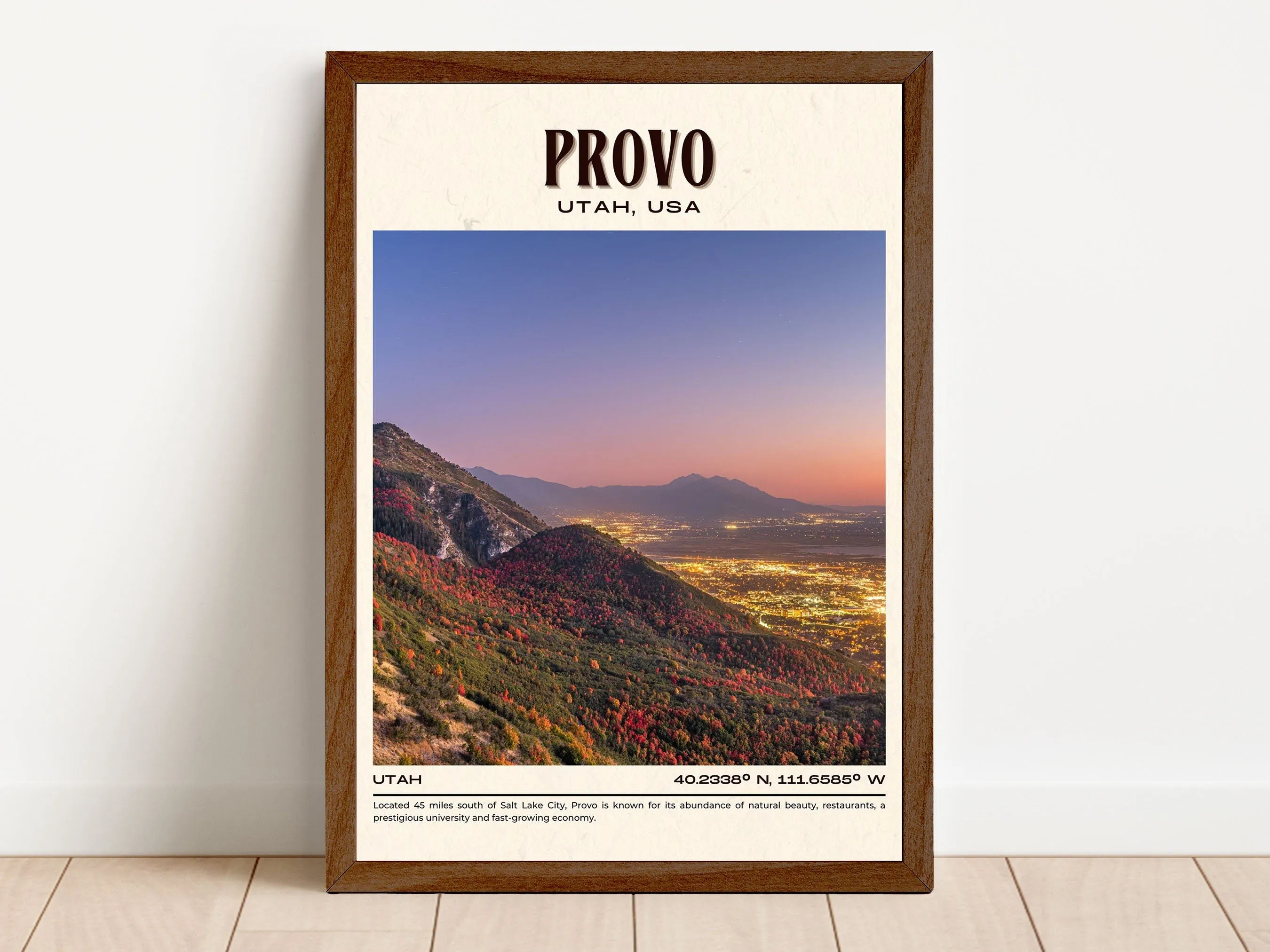 Provo Vintage Wall Art, Utah, USA