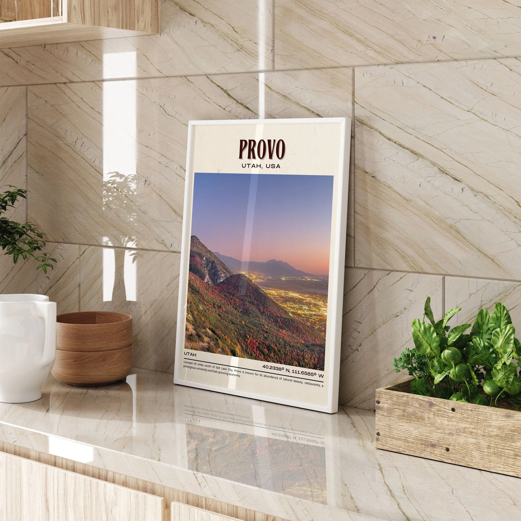Provo Vintage Wall Art, Utah, USA