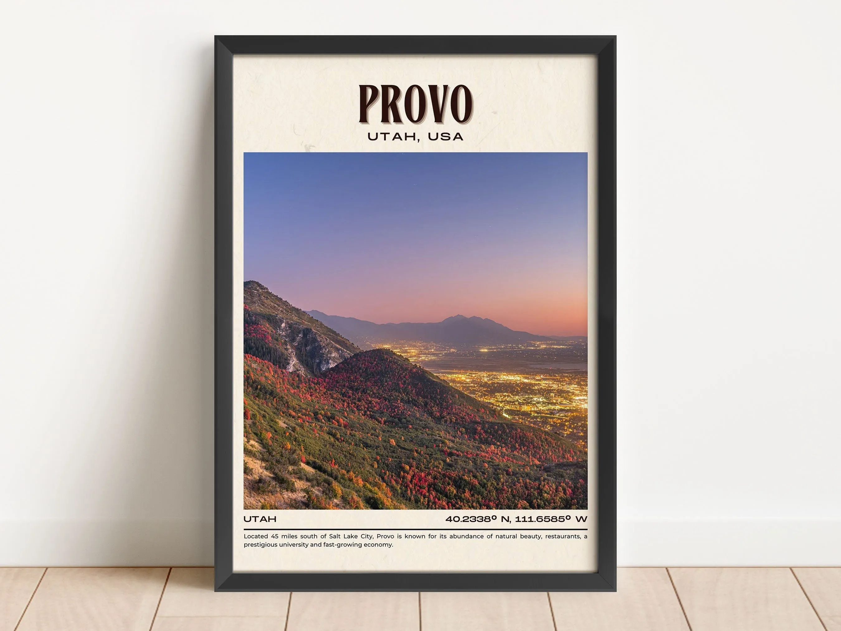 Provo Vintage Wall Art, Utah, USA