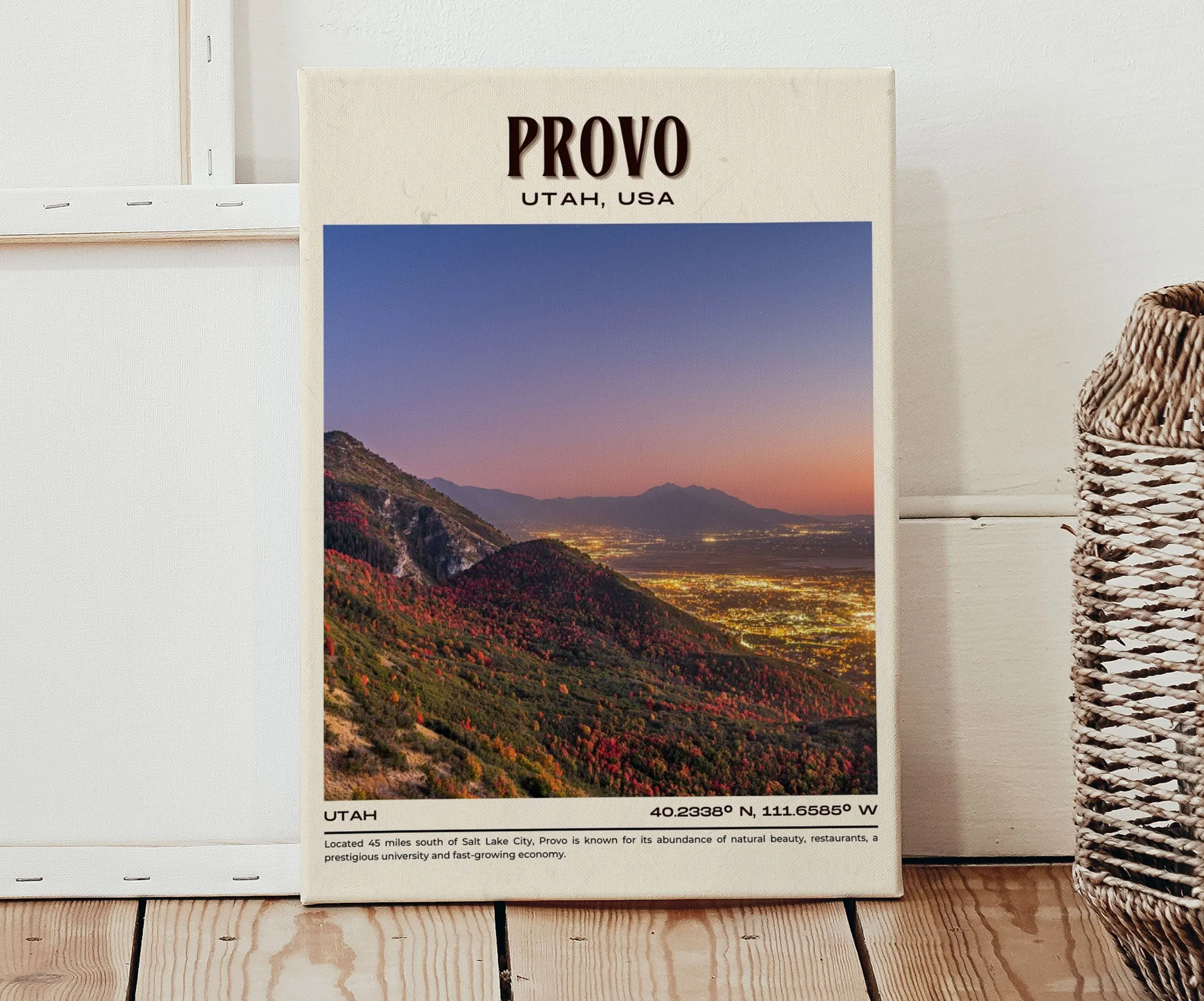 Provo Vintage Wall Art, Utah, USA