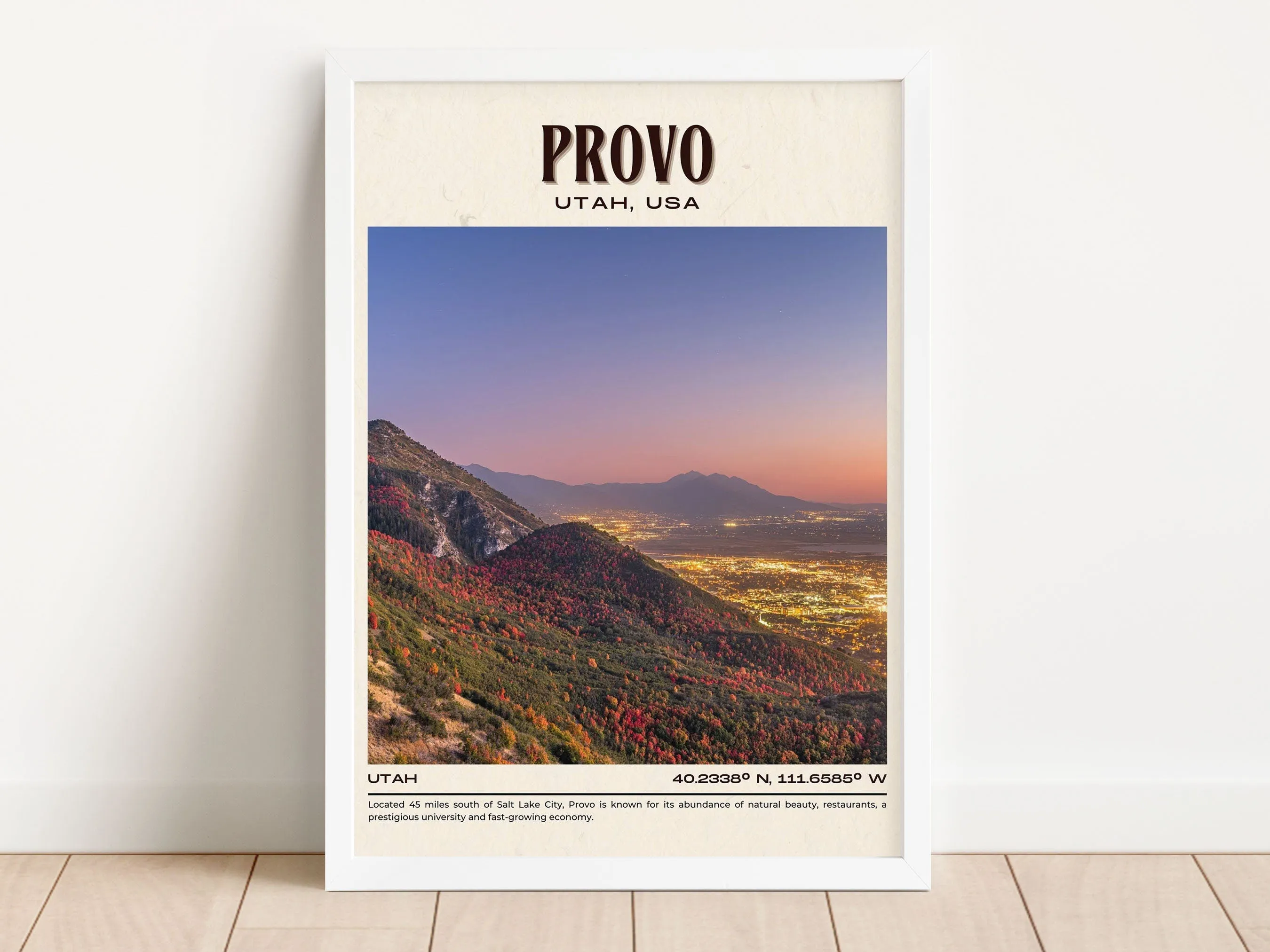 Provo Vintage Wall Art, Utah, USA