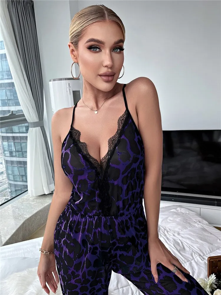 Purple Leopard Romper