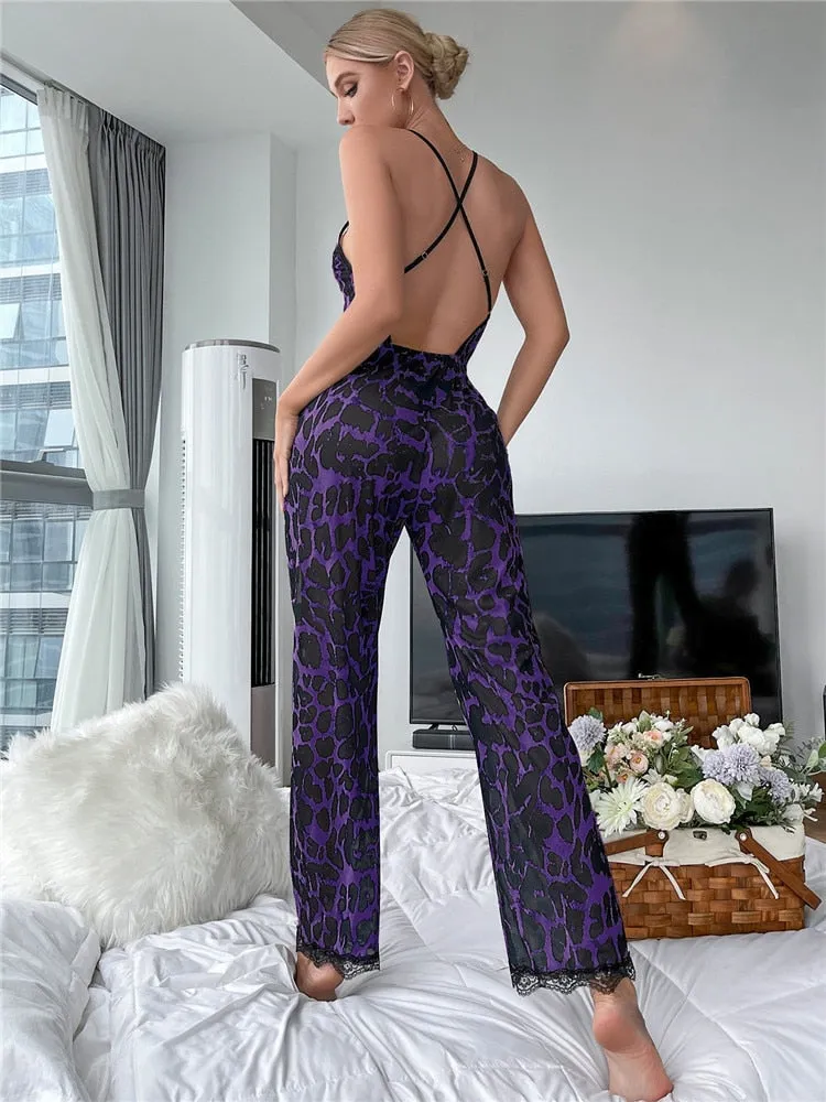 Purple Leopard Romper