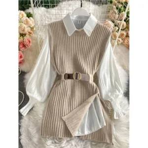 Raffinéa Women Casual Solid Color Loose Fit Sweater Vest, Autumn/Winter