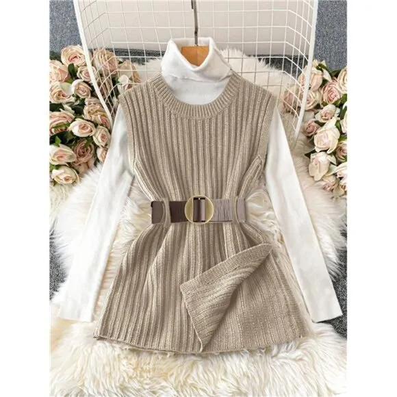 Raffinéa Women Casual Solid Color Loose Fit Sweater Vest, Autumn/Winter