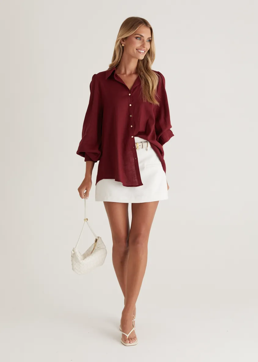 Reagan Shirt - Wine