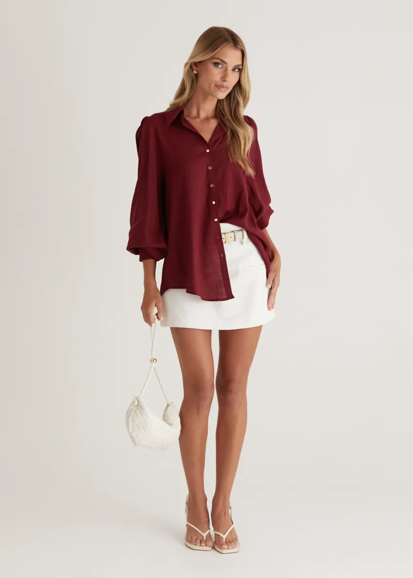 Reagan Shirt - Wine