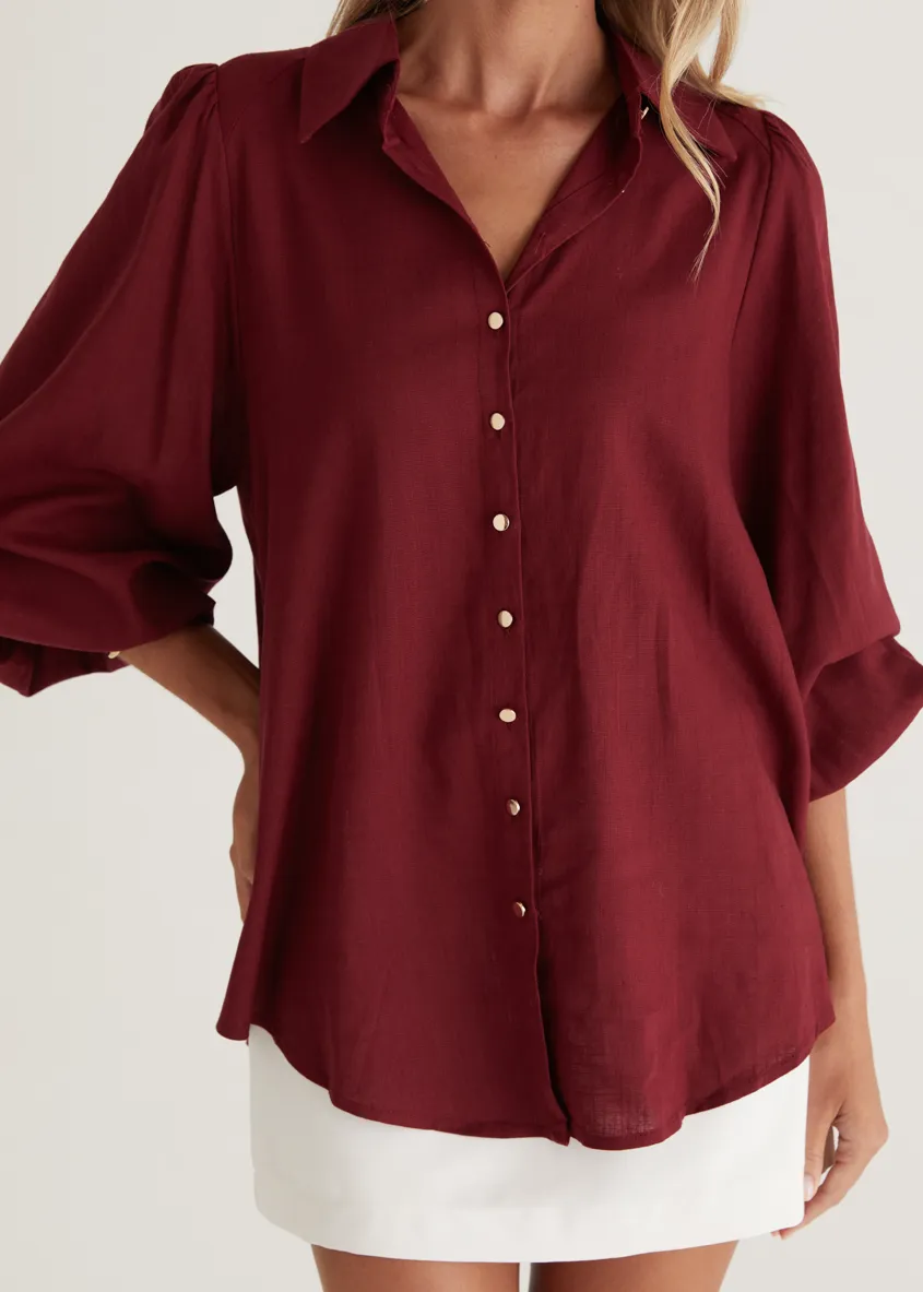 Reagan Shirt - Wine