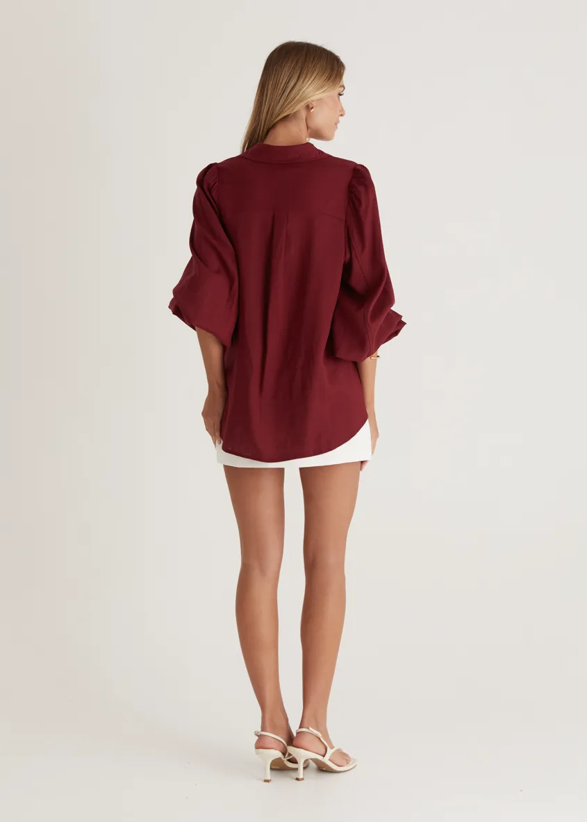 Reagan Shirt - Wine