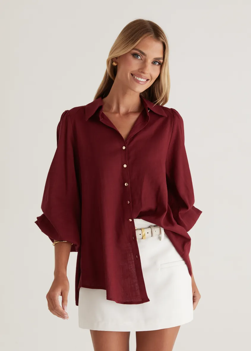 Reagan Shirt - Wine