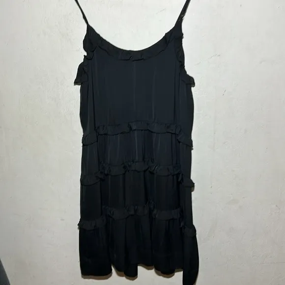 Rebecca Minkoff Sasha Ruffled Black Mini Dress Size Small