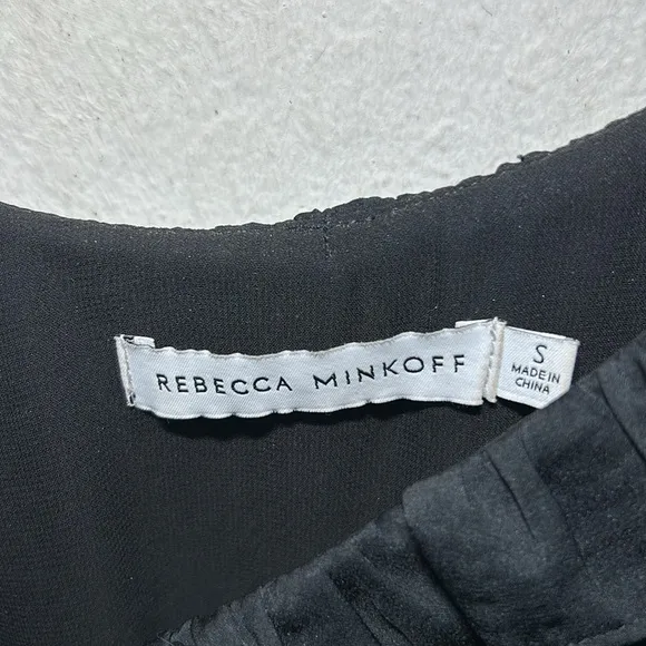Rebecca Minkoff Sasha Ruffled Black Mini Dress Size Small