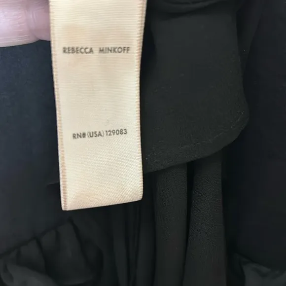 Rebecca Minkoff Sasha Ruffled Black Mini Dress Size Small