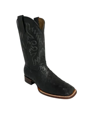 Red Diamond Ostrich Black Square Toe
