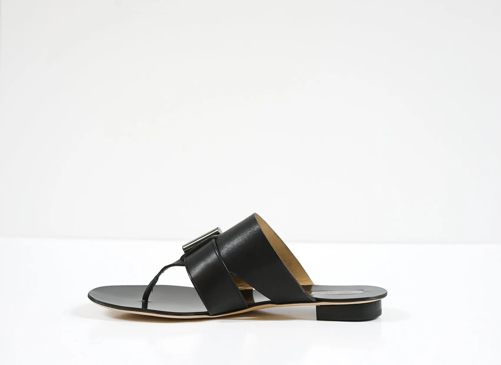 Reed Krakoff Women's Black Leather Thong W0011