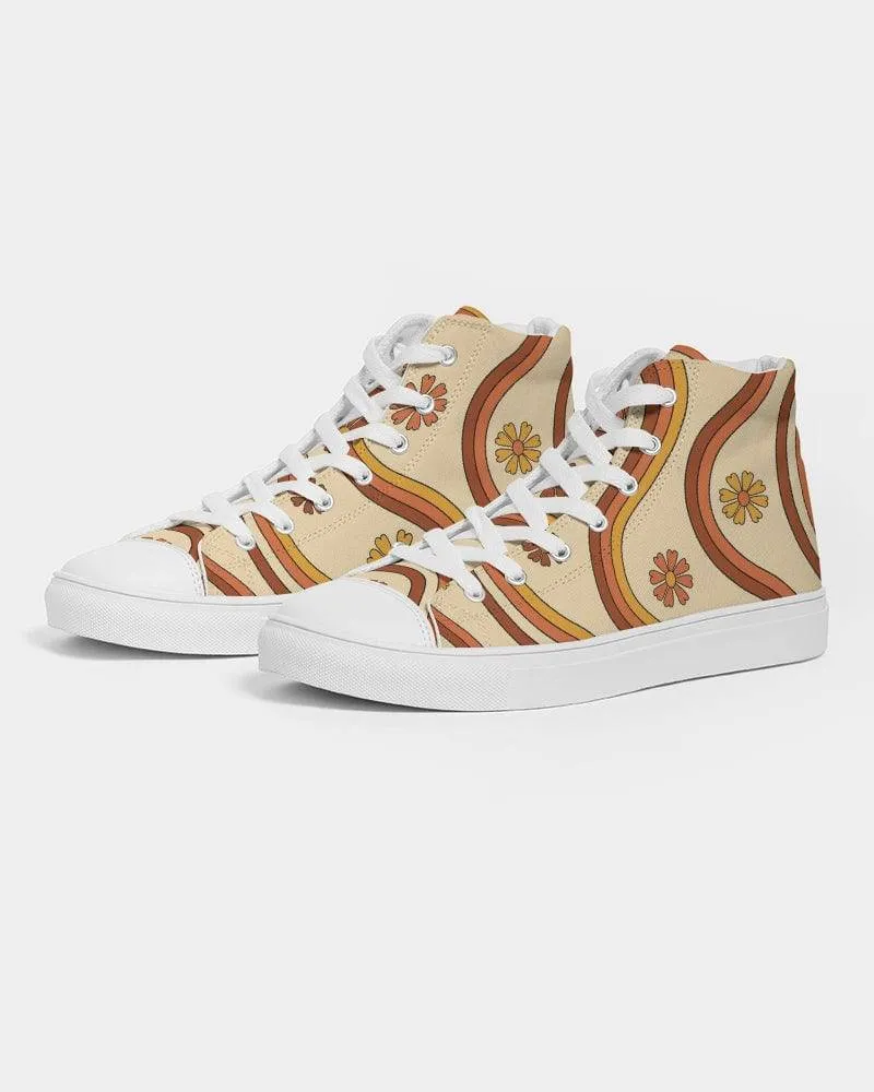 Retro Print Women's High Top Shoes