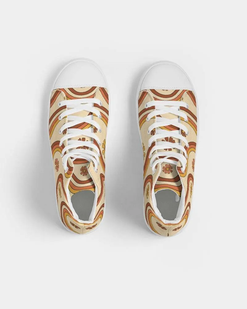 Retro Print Women's High Top Shoes