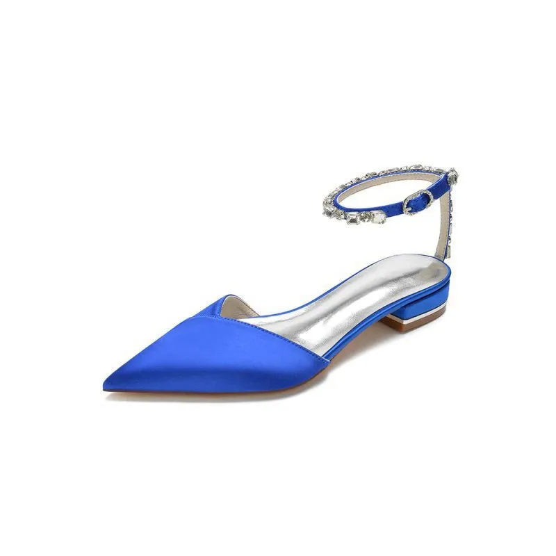 Rhinestone Strap Cocktail Pointed Toe Flats