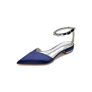 Rhinestone Strap Cocktail Pointed Toe Flats
