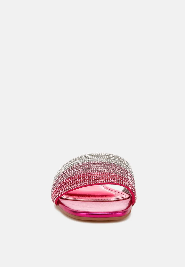 Rhinestone Strap Slip On Flats By RAG