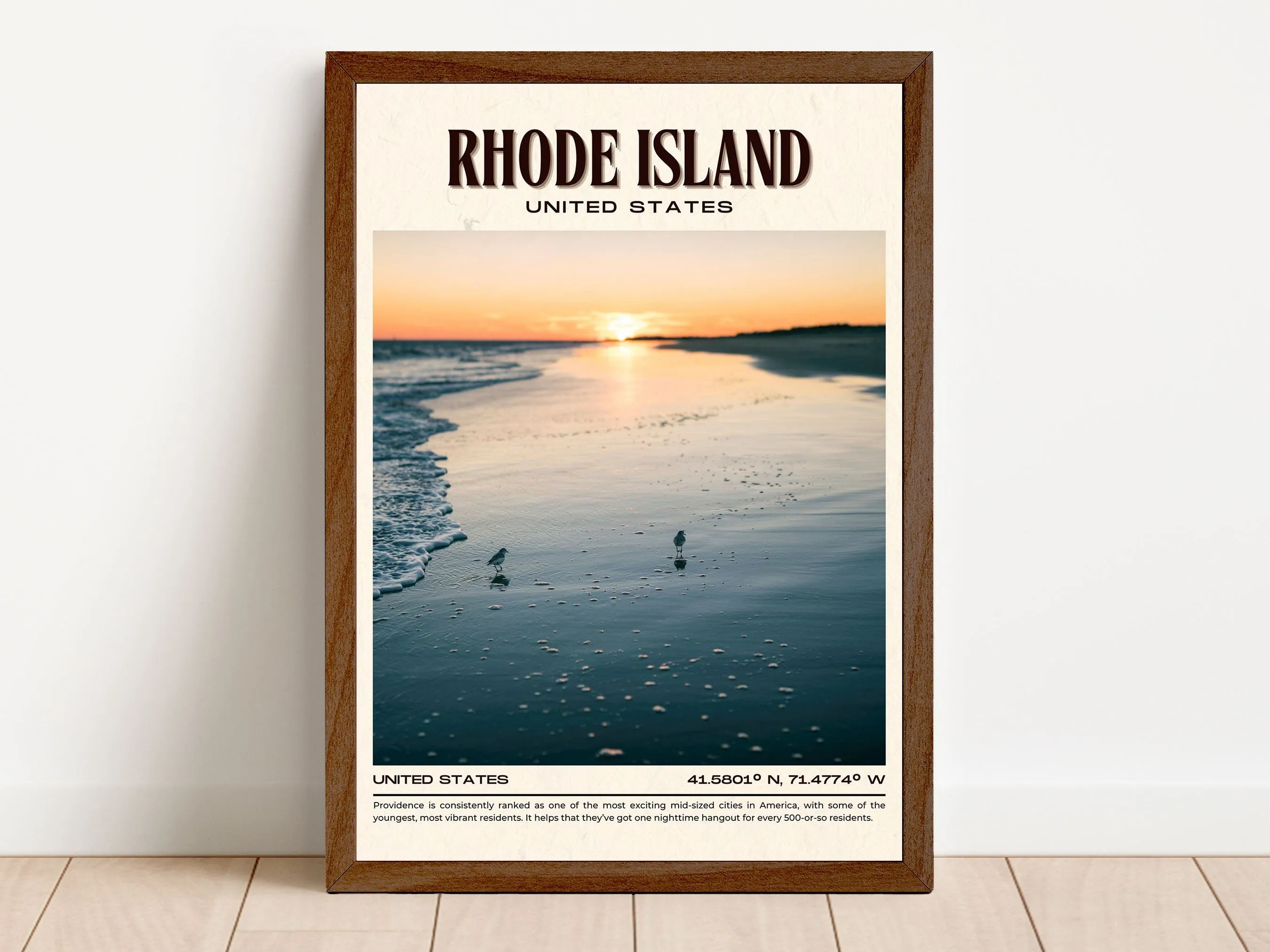 Rhode Island Vintage Wall Art, USA