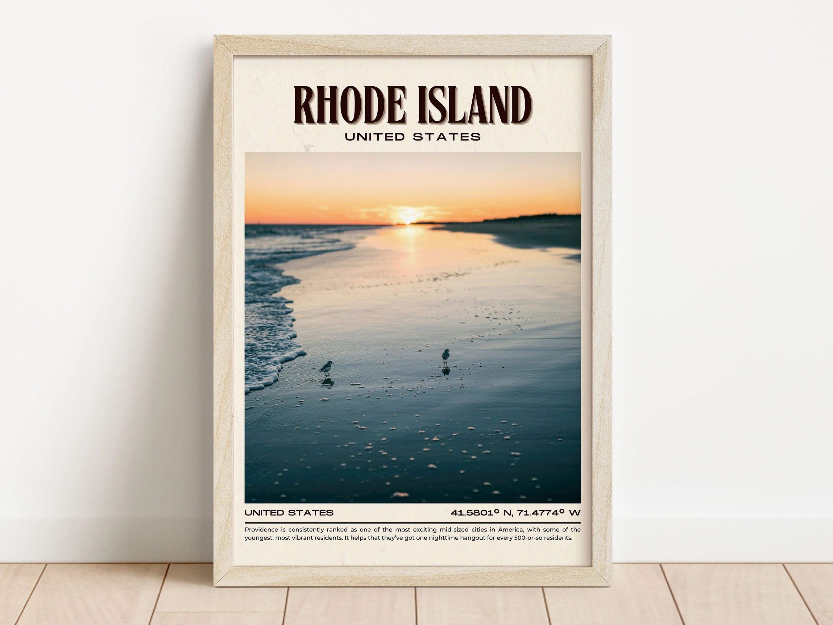 Rhode Island Vintage Wall Art, USA