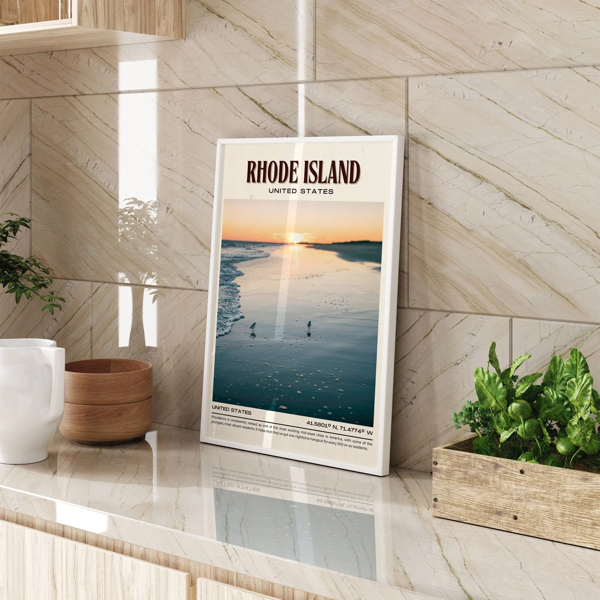 Rhode Island Vintage Wall Art, USA