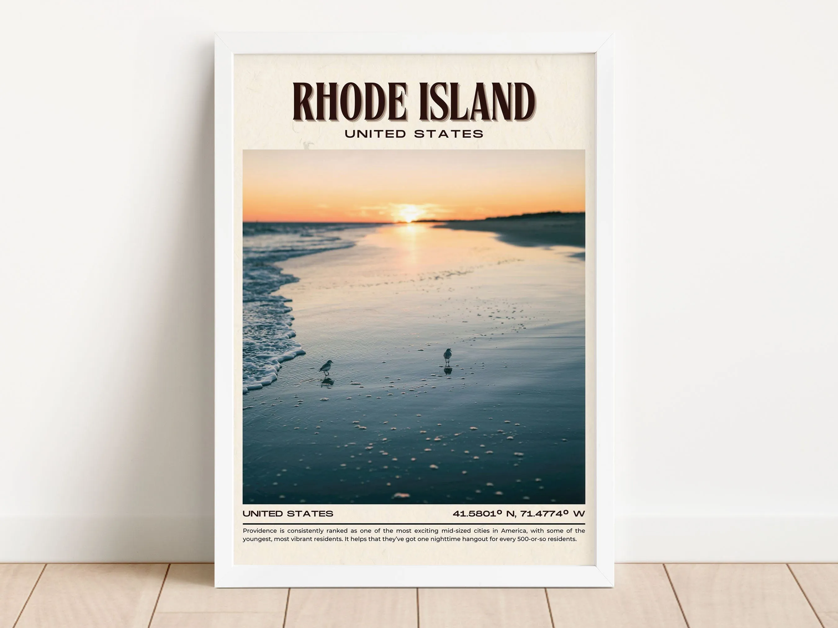 Rhode Island Vintage Wall Art, USA