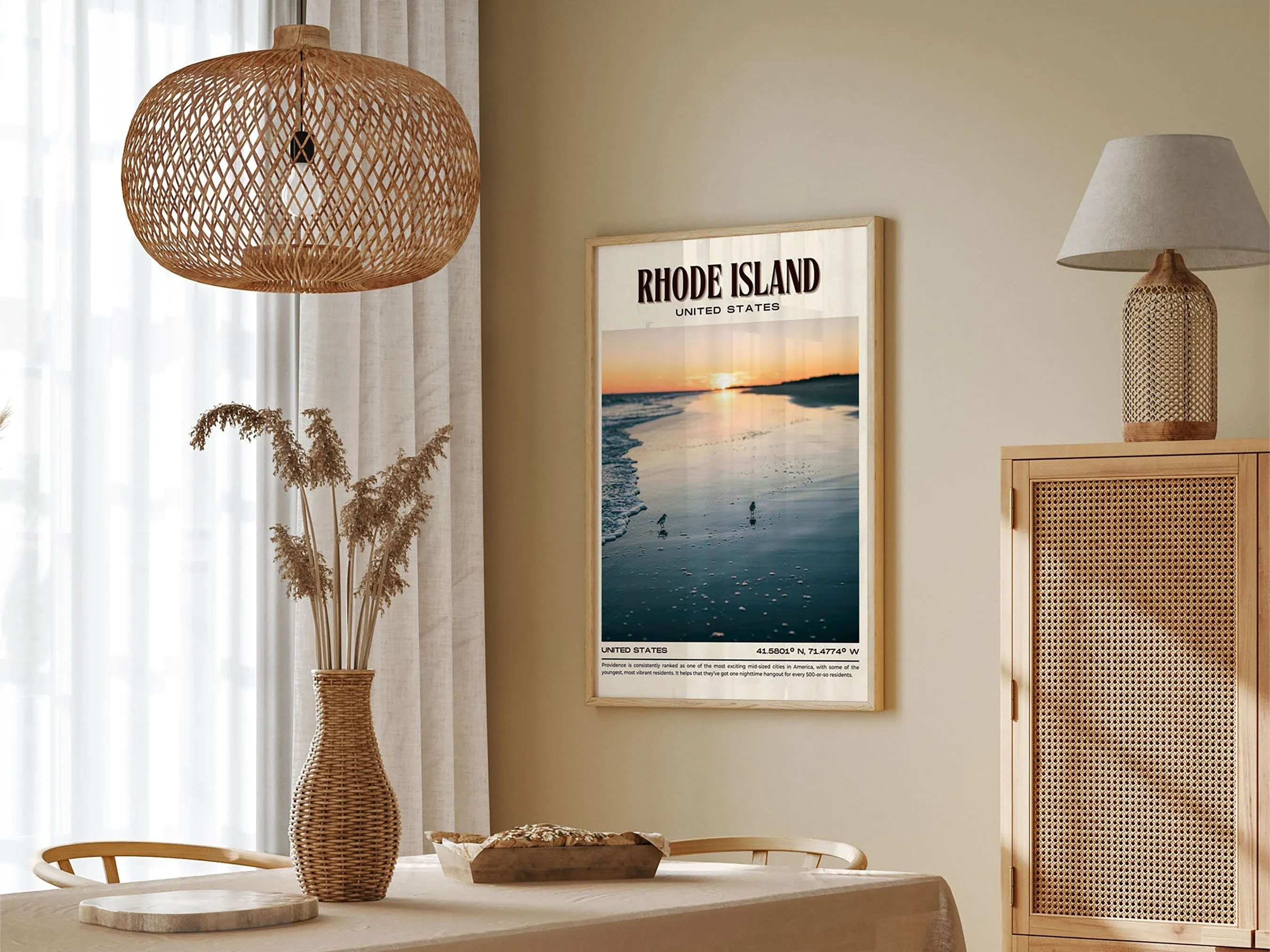 Rhode Island Vintage Wall Art, USA