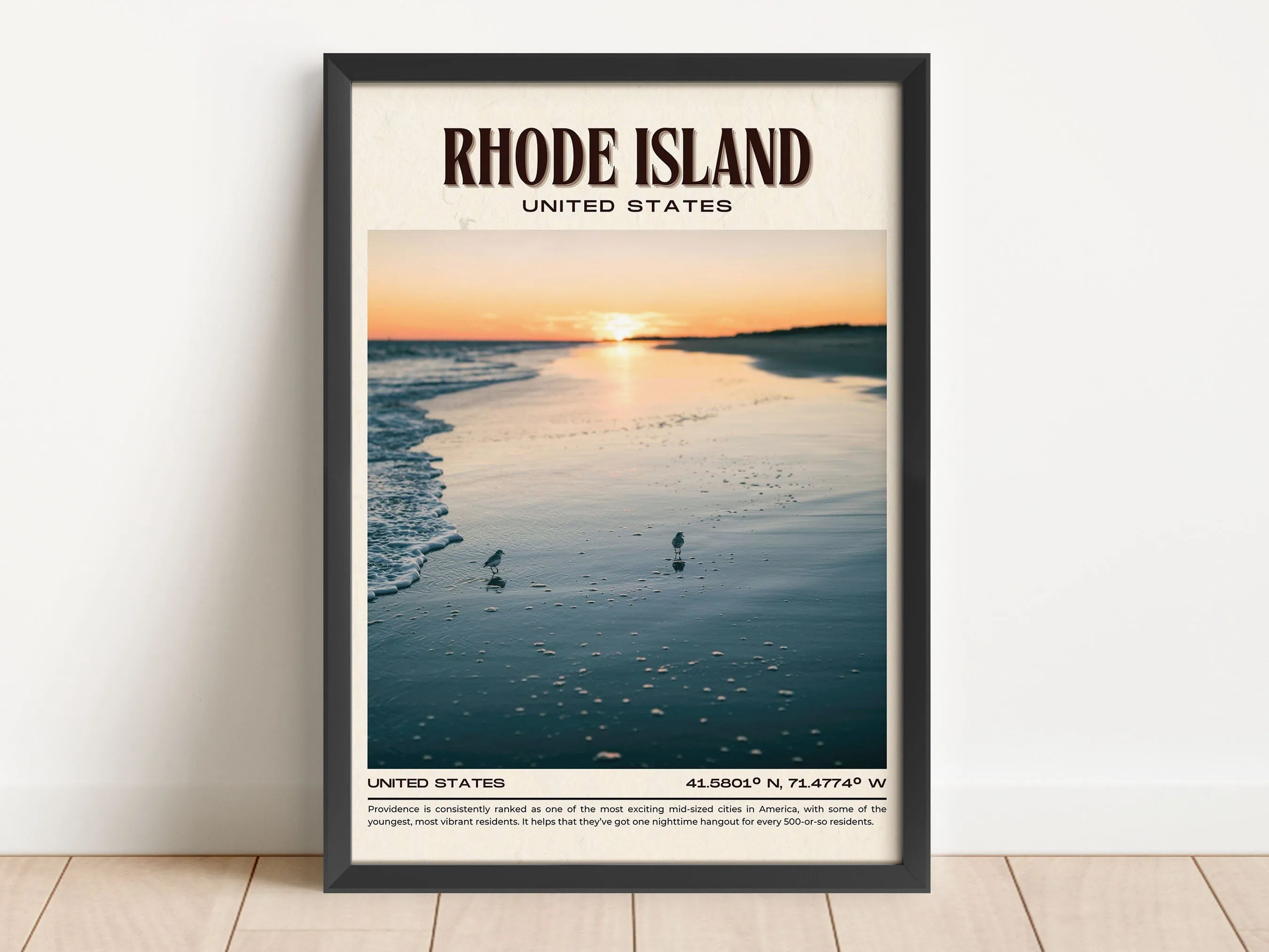 Rhode Island Vintage Wall Art, USA
