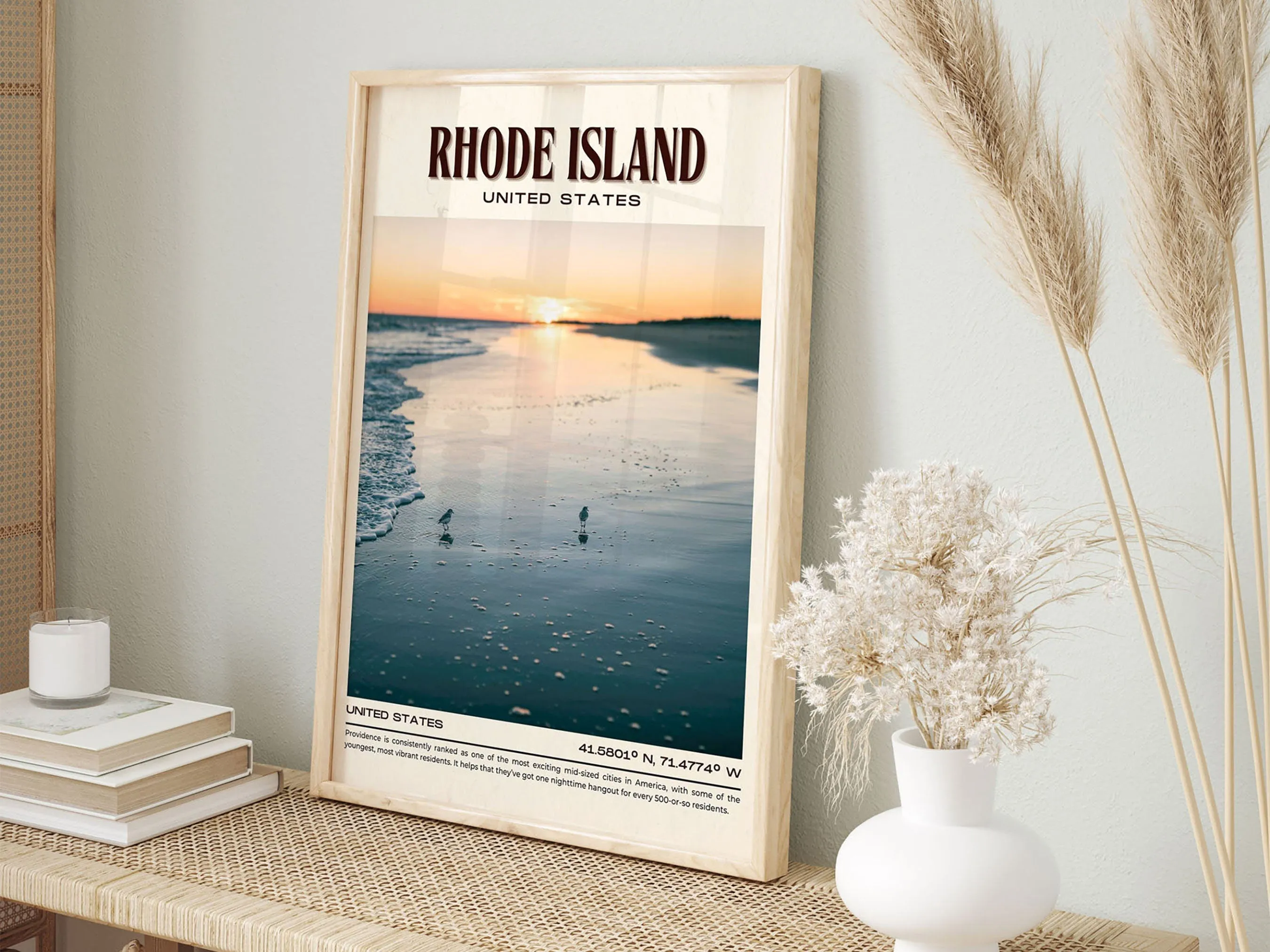 Rhode Island Vintage Wall Art, USA