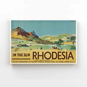 Rhodesia Vintage Travel Christmas Canvas QT304047Ei