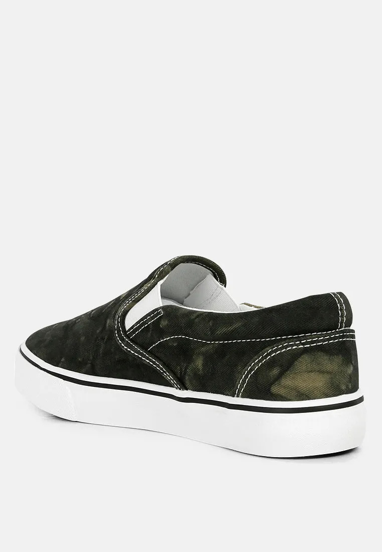 Riddler Olive Green Slip On Canvas Sneakers