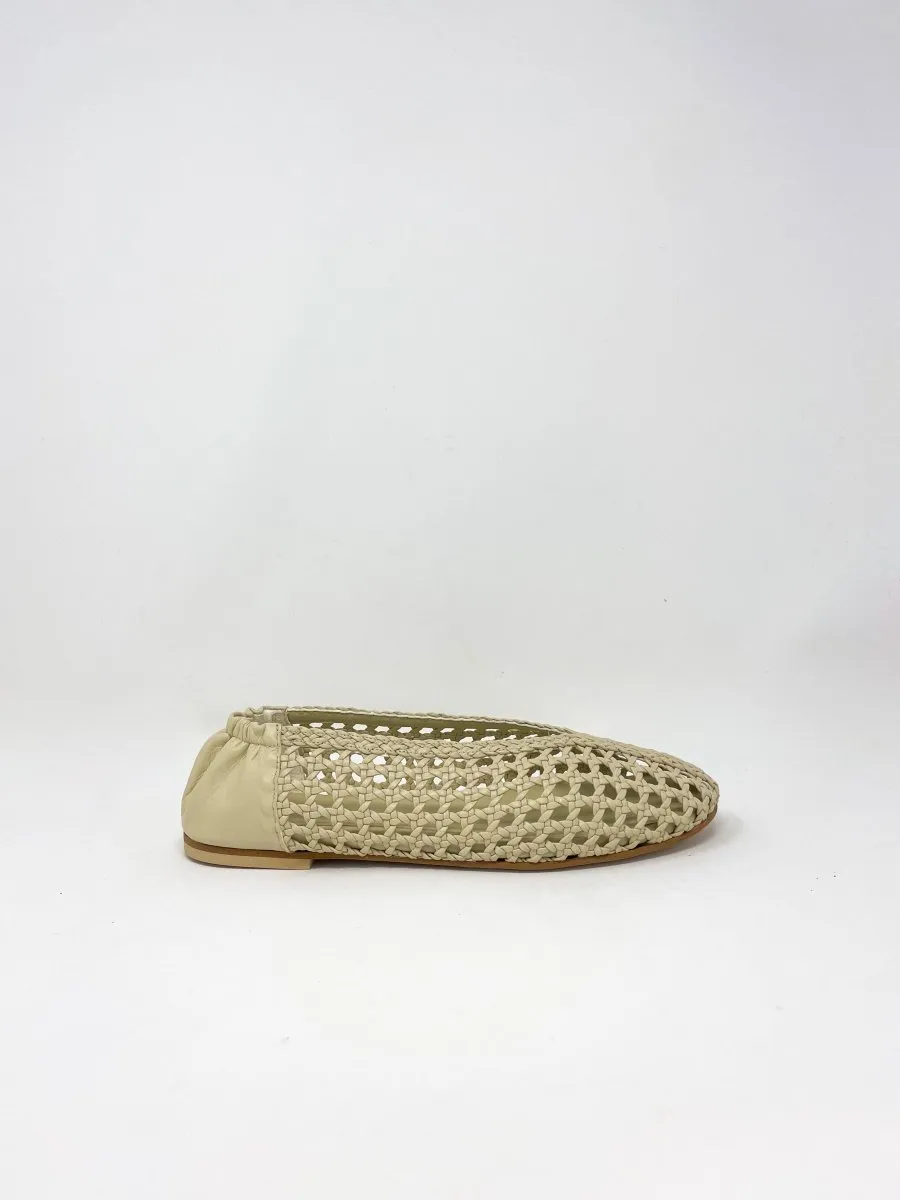 Riley in Vanilla Woven Calf