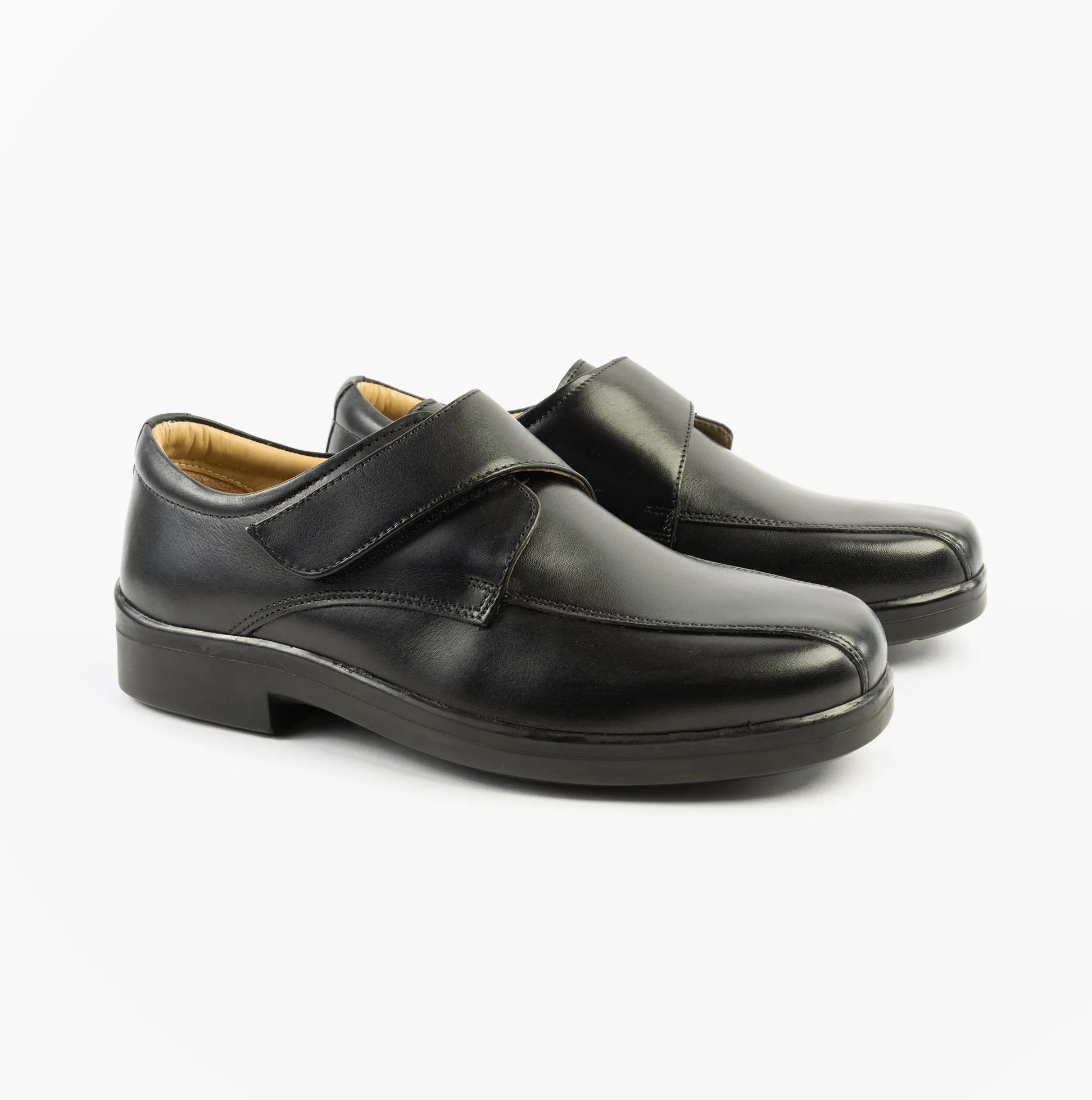 Roamers TEDDY Mens Touch Fasten Apron Shoes Black
