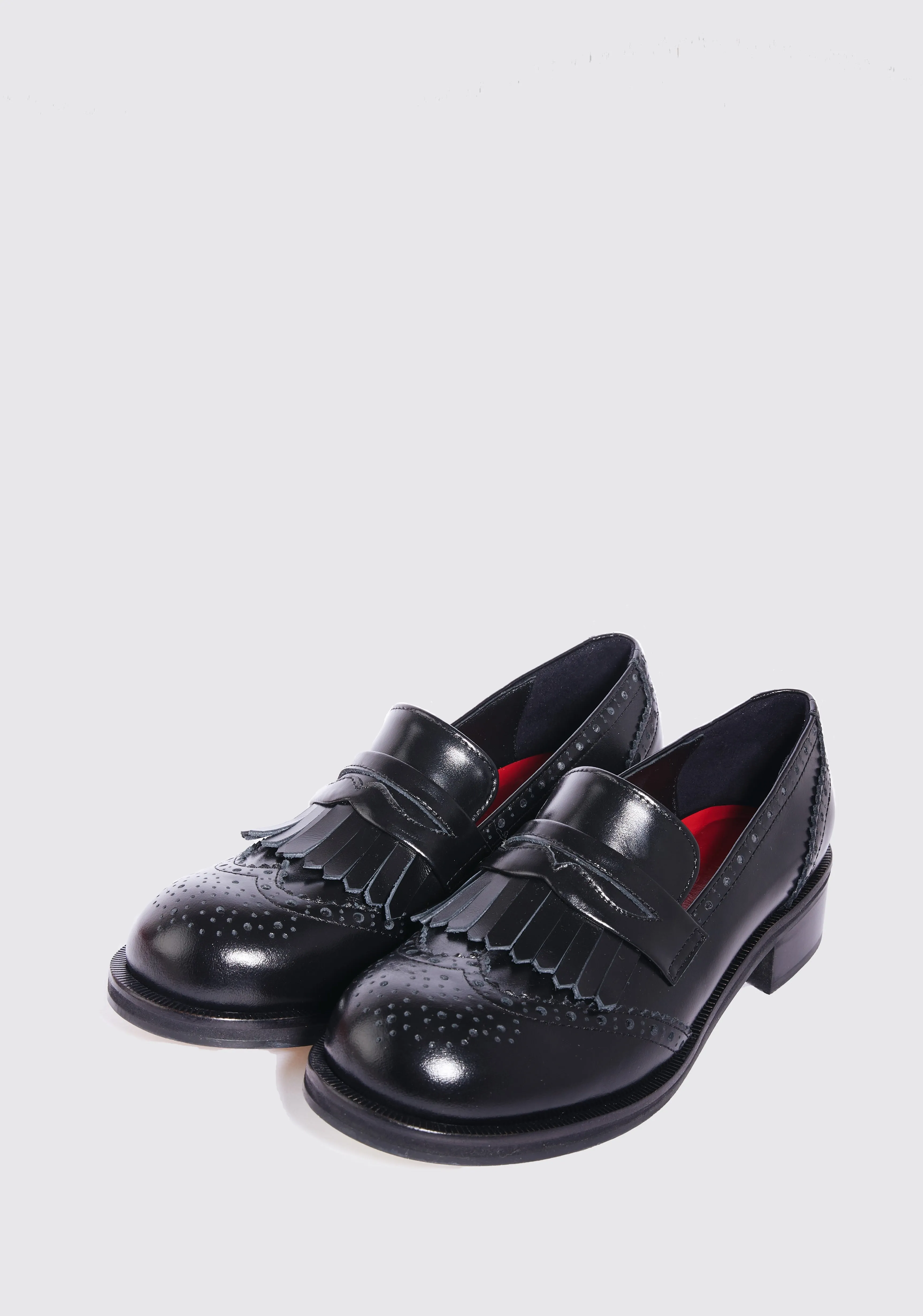Rouen Classic Round-Toe Loafers : Black