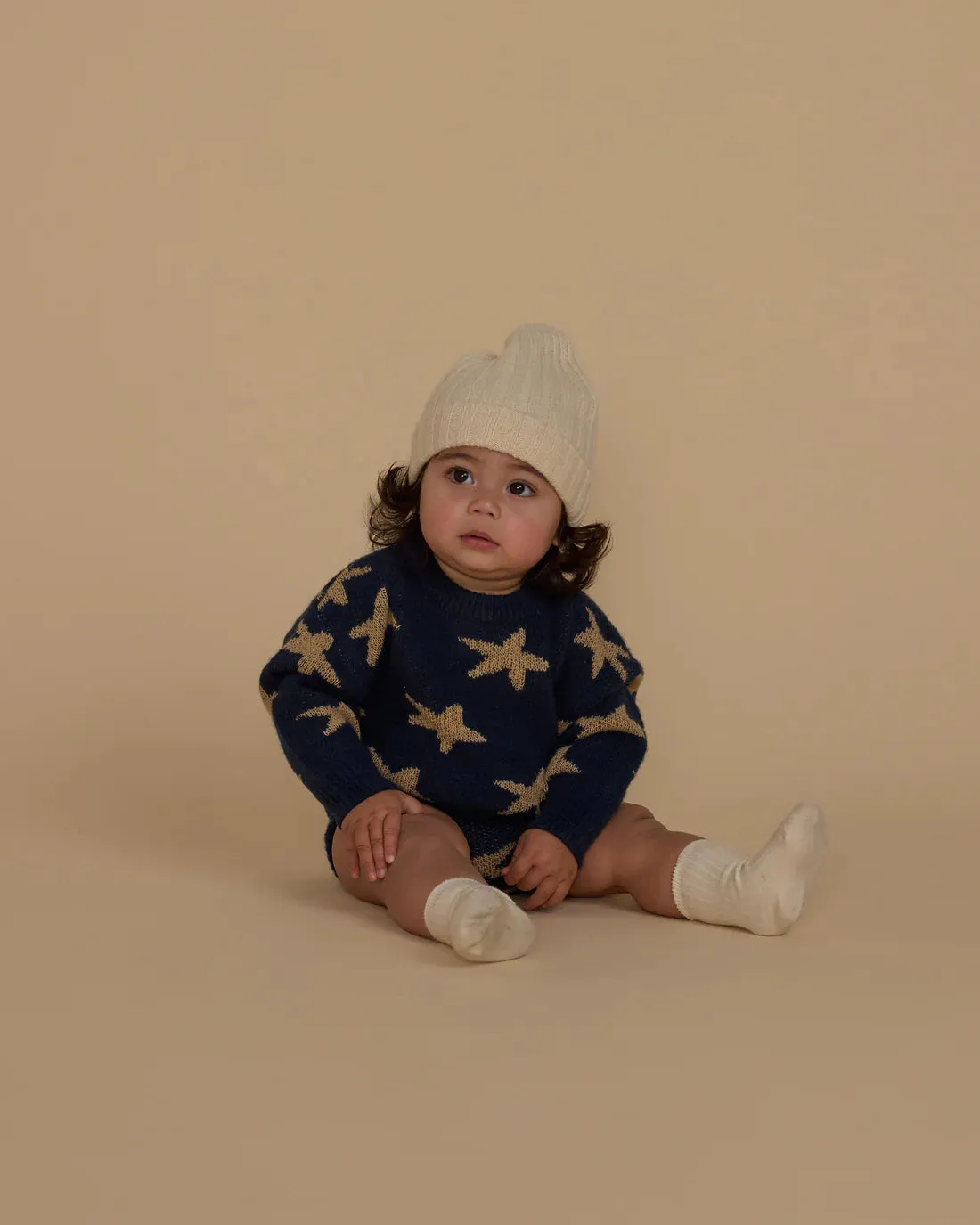RYLEE   CRU Ribbed Socks || Natural, Indigo