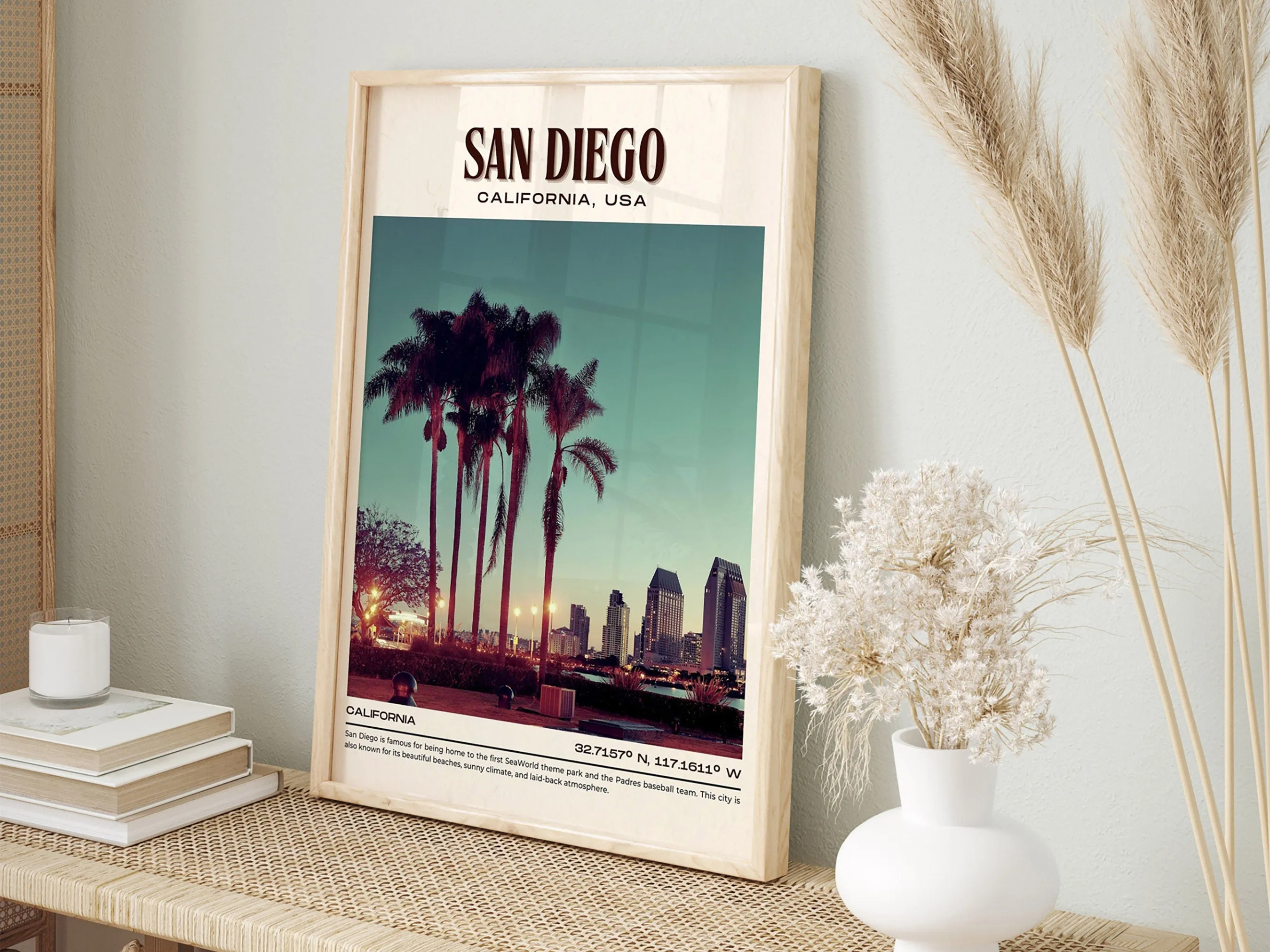 San Diego Vintage Wall Art, California, USA