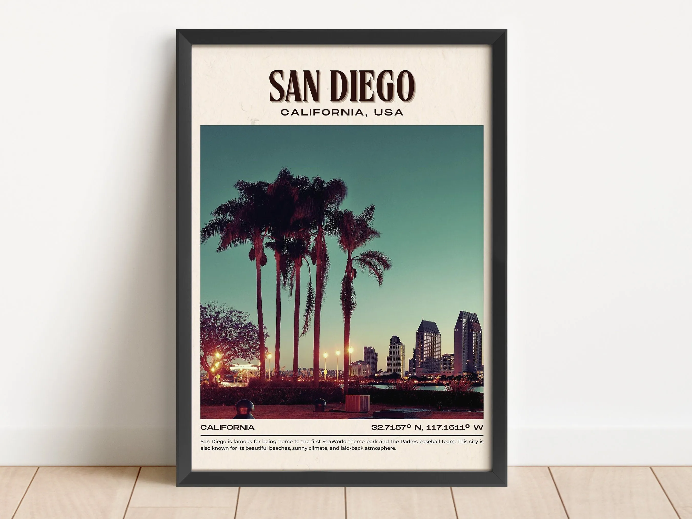 San Diego Vintage Wall Art, California, USA