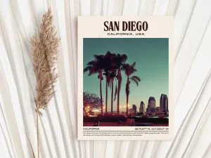 San Diego Vintage Wall Art, California, USA