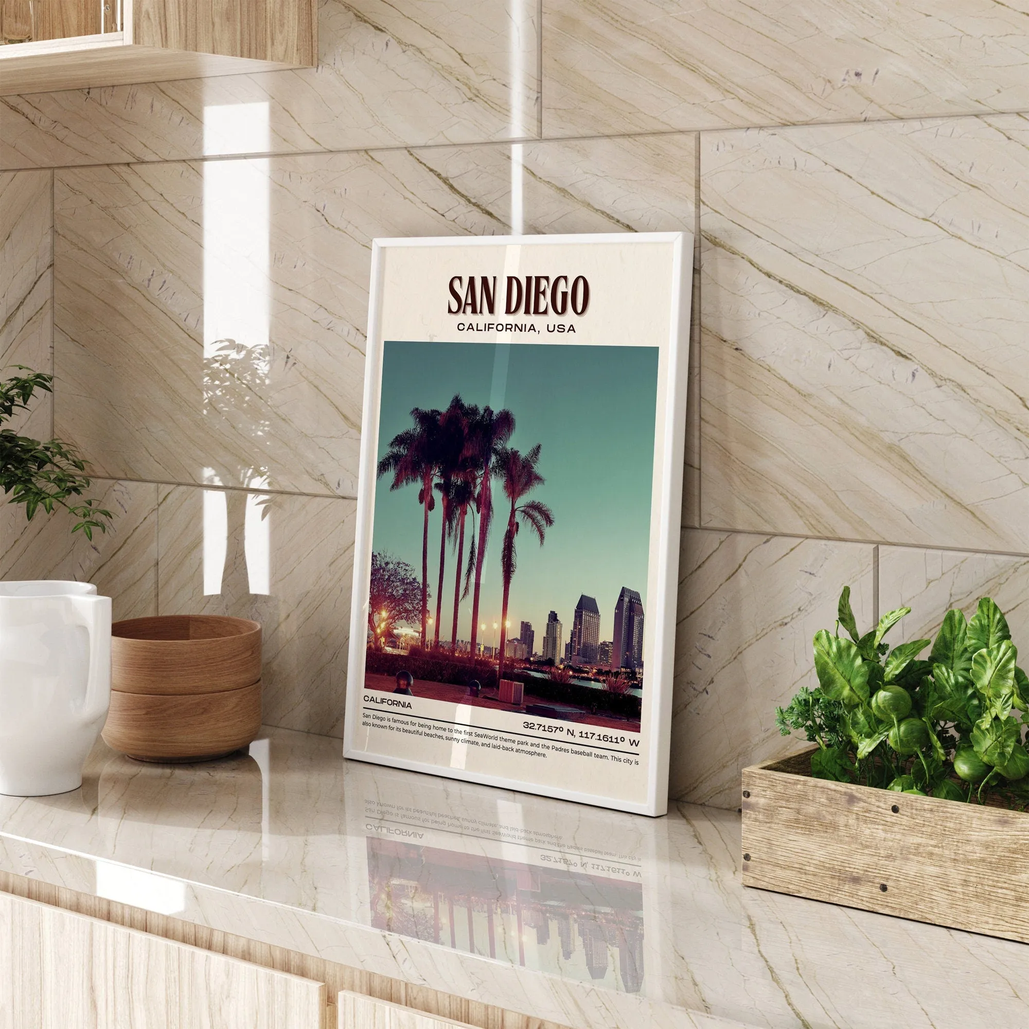 San Diego Vintage Wall Art, California, USA