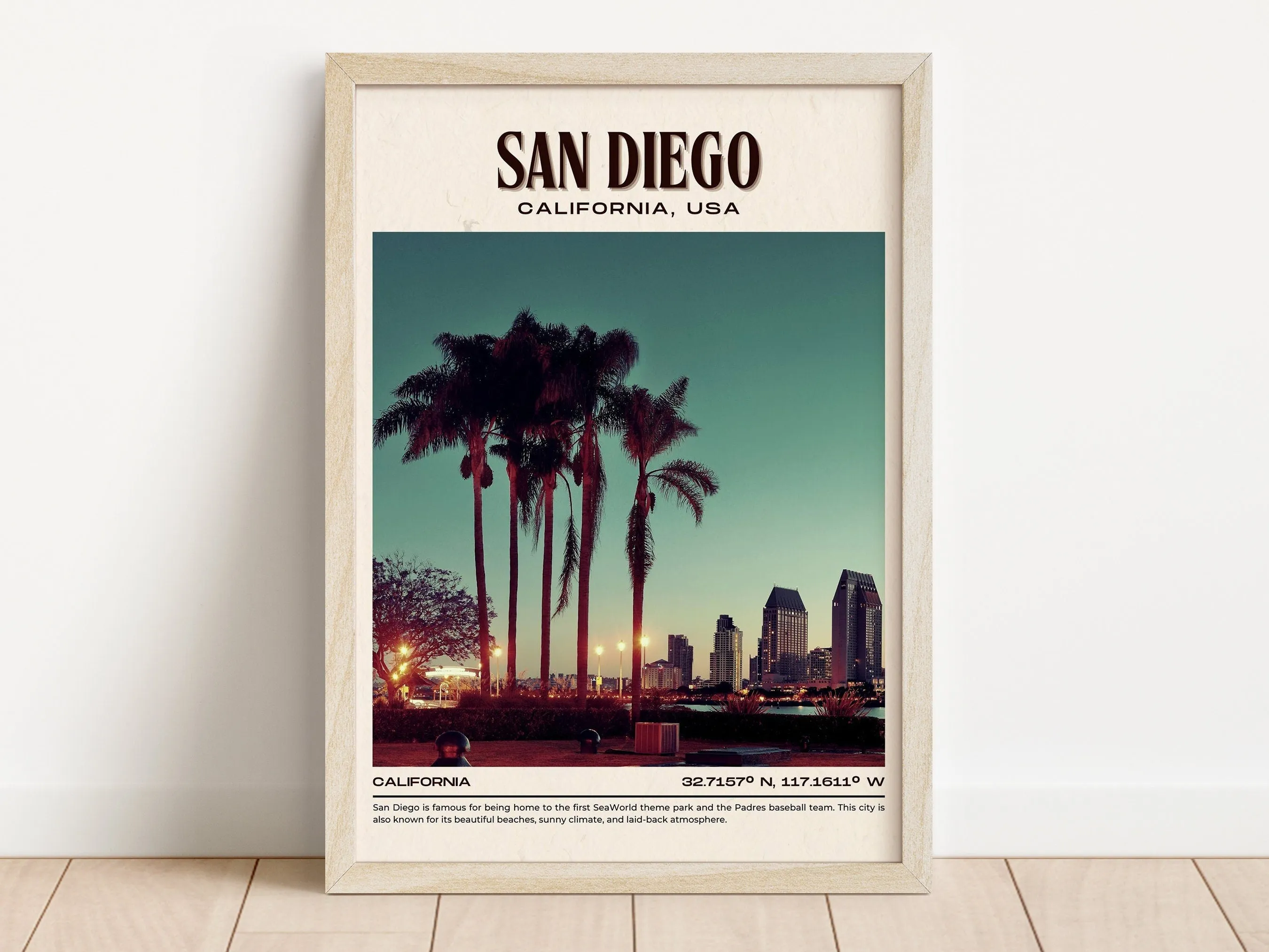 San Diego Vintage Wall Art, California, USA