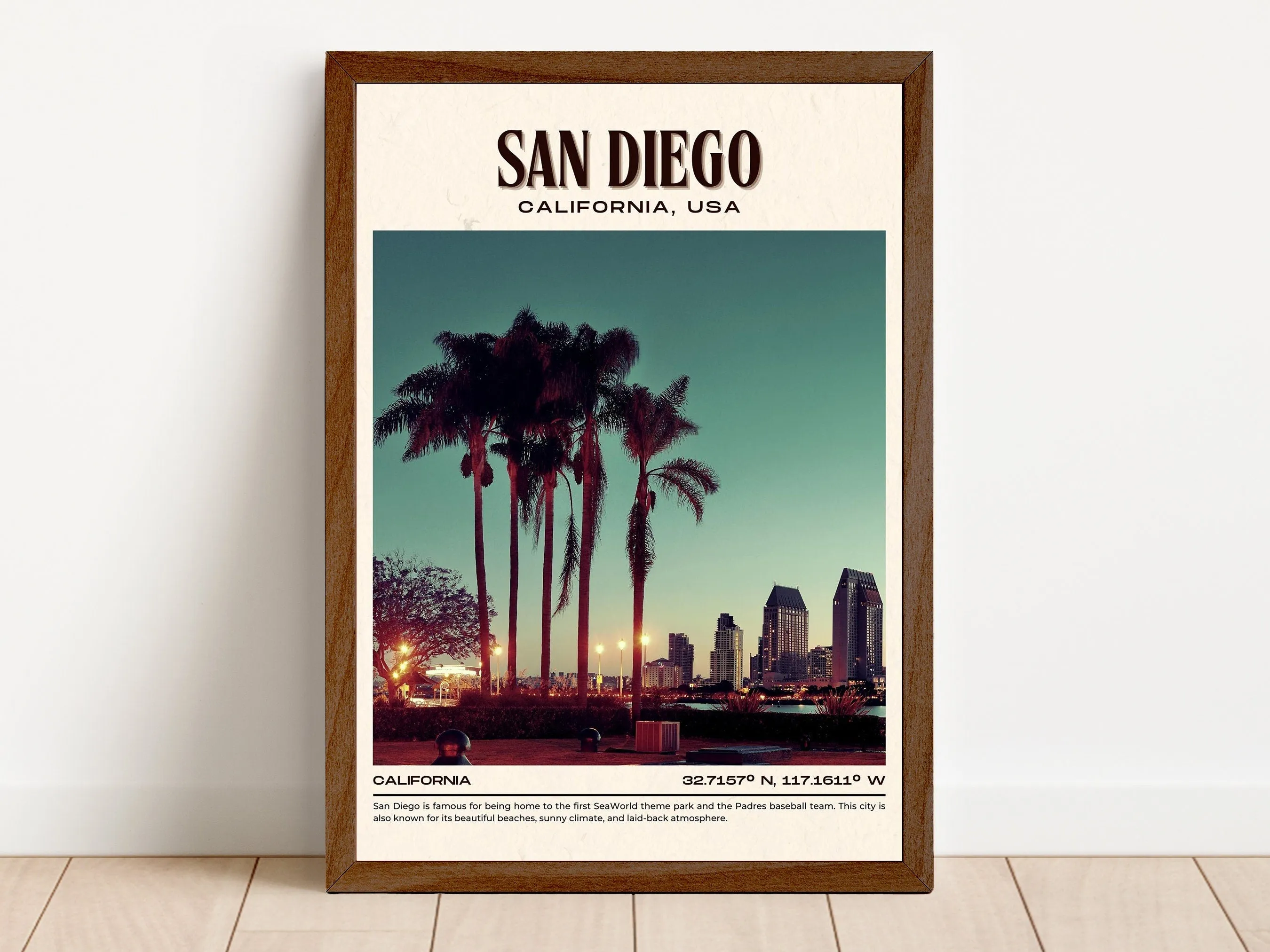 San Diego Vintage Wall Art, California, USA
